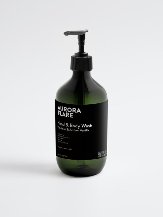 Hand & Body Wash, Patchouli & Amber Vanilla 490ml