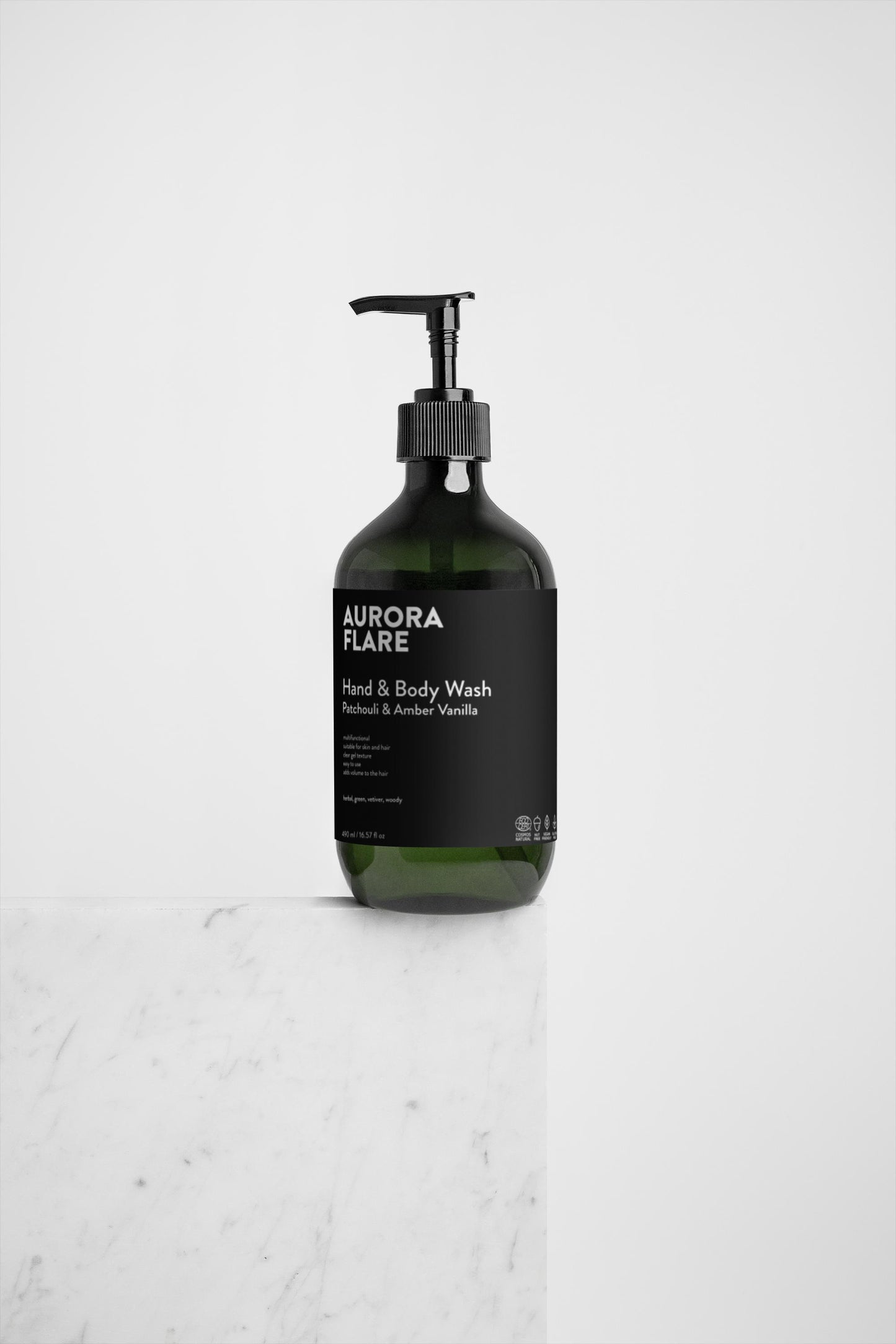 Hand & Body Wash, Patchouli & Amber Vanilla 490ml